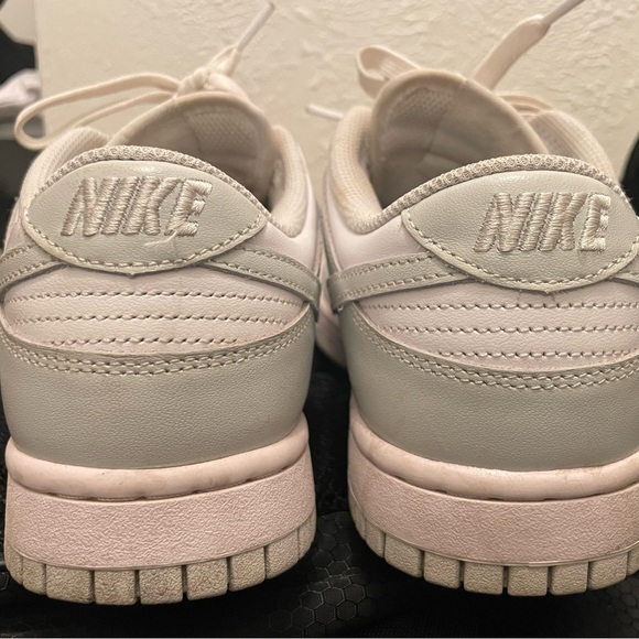 Nike Women's Low Dunk Sneaker in White and Light Gray - Picture 3 of 4